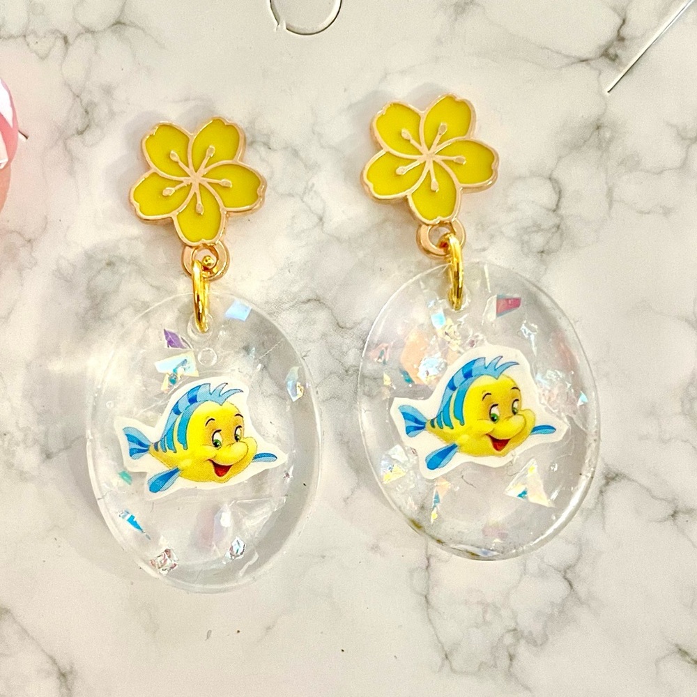 Flounder Acrylic Earrings
